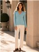 Cardigan a coste con mini bottoni