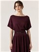 Vestido midi de punto cinturón