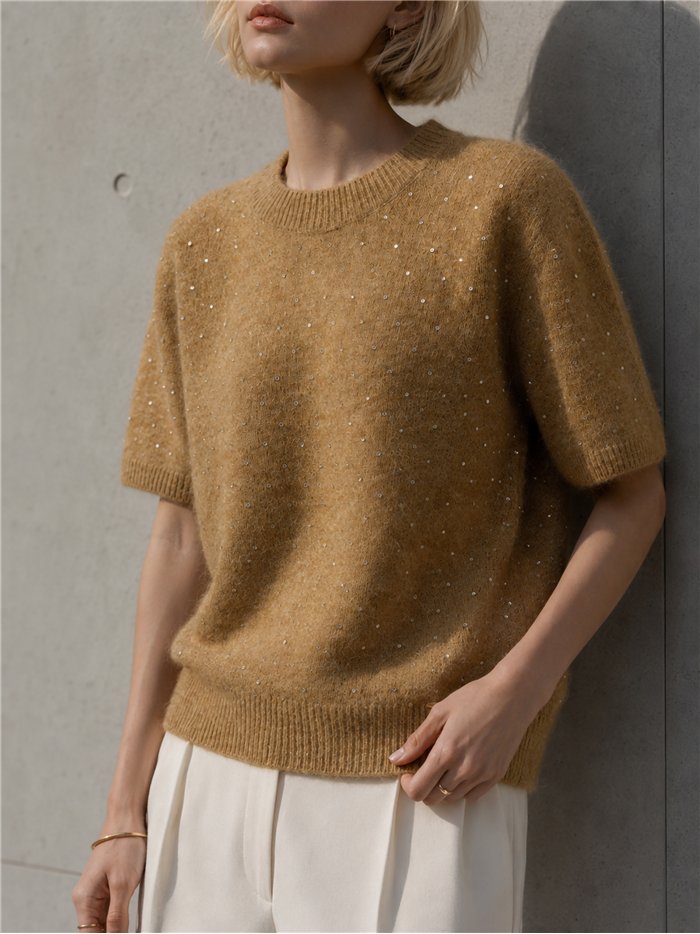 Jersey strass efecto lana