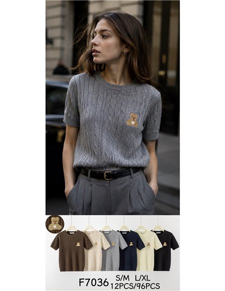 Jersey trenzado parche osito