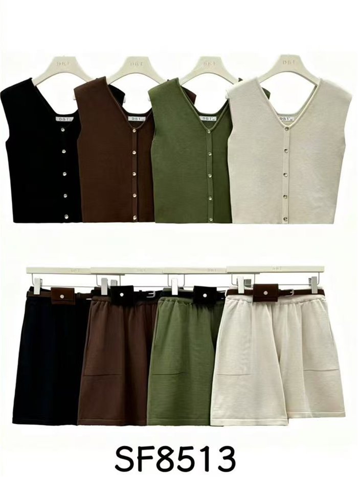 Conjunto de top y short cinturón