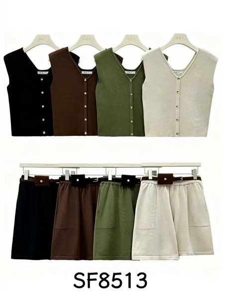 Conjunto de top y short cinturón