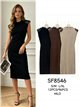 Vestido midi hombros a contraste
