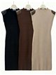 Vestido midi hombros a contraste