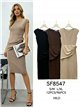 Vestido midi fruncido hebilla