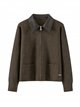 Chaqueta punto cuello efecto piel