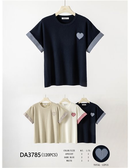 Jersey corazón vichy manga corta