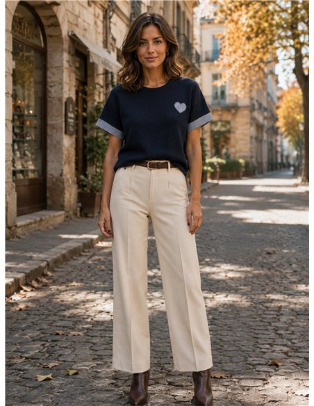 Jersey corazón vichy manga corta
