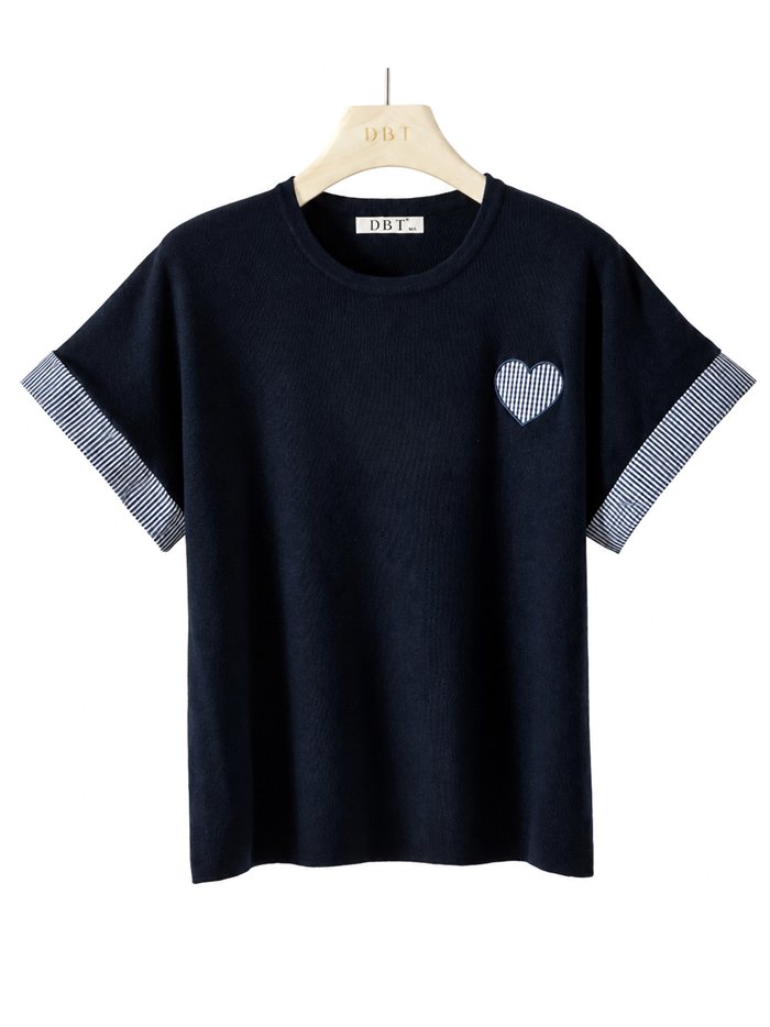 Jersey corazón vichy manga corta