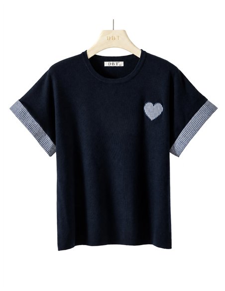 Jersey corazón vichy manga corta