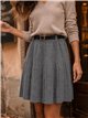 Plissierter Strickminirock mit Gürtel