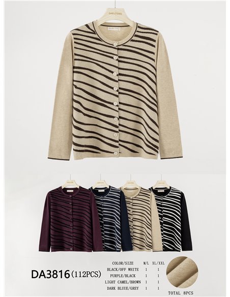 Chaqueta punto estampado cebra