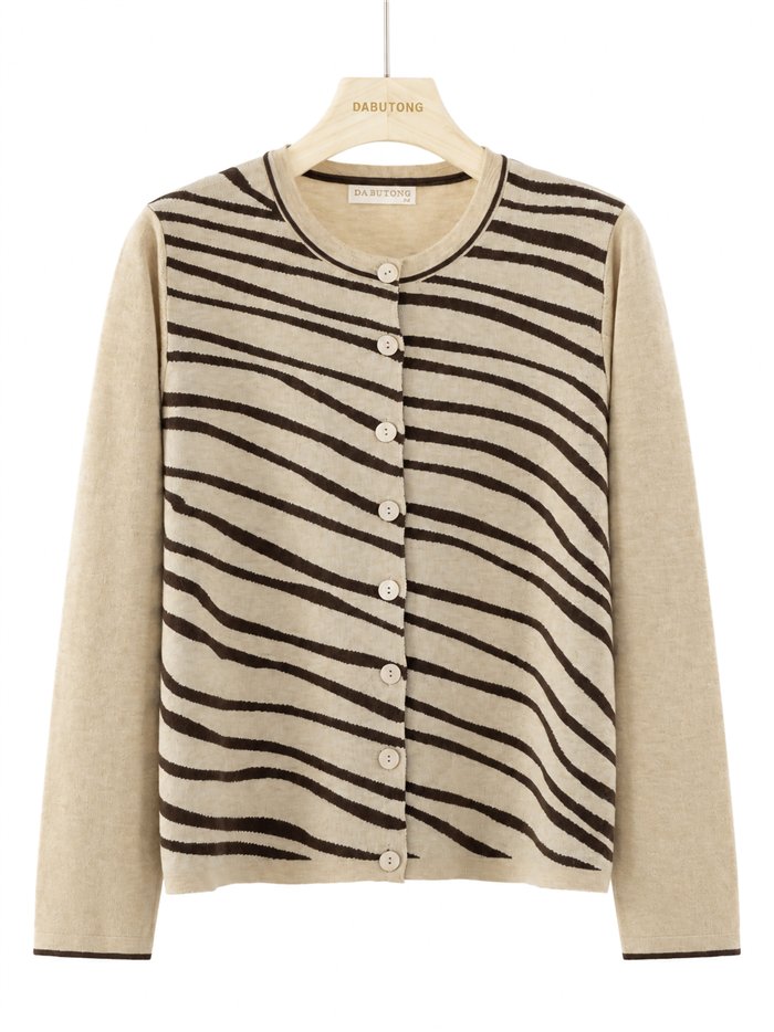 Chaqueta punto estampado cebra
