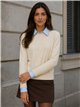 Jersey trenzado cuello camisero