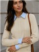 Jersey trenzado cuello camisero
