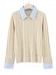 Jersey trenzado cuello camisero