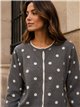 Chaqueta punto lunares ribete contraste