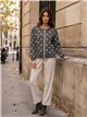 Chaqueta punto lunares ribete contraste