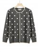 Chaqueta punto lunares ribete contraste