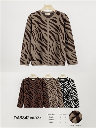 Chaqueta punto animal print cremallera 2
