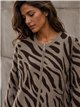 Chaqueta punto animal print cremallera