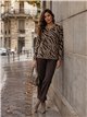 Chaqueta punto animal print cremallera