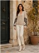 Jersey cuello pico bordados florales