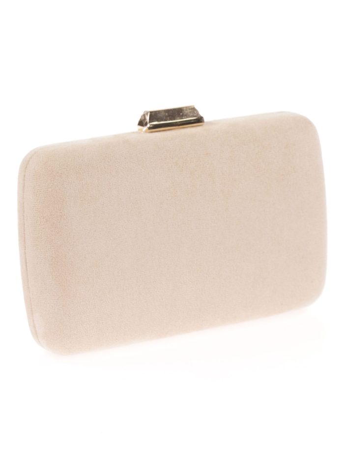 Bolso clutch de fiesta antelina nude