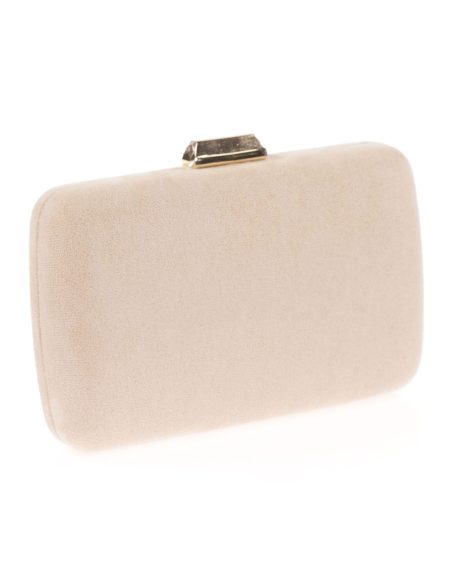 Bolso clutch de fiesta antelina nude