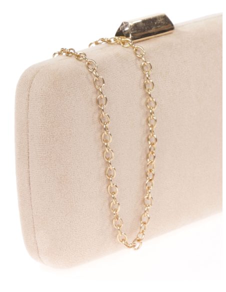 Bolso clutch de fiesta antelina nude