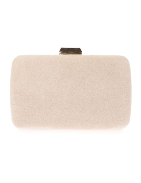 Bolso clutch de fiesta antelina nude