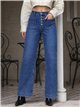 Jeans wide leg botones frontales