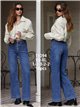 Jeans wide leg botones frontales