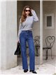 Jeans wide leg rayas finas
