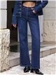 Dark indigo wide leg jeans