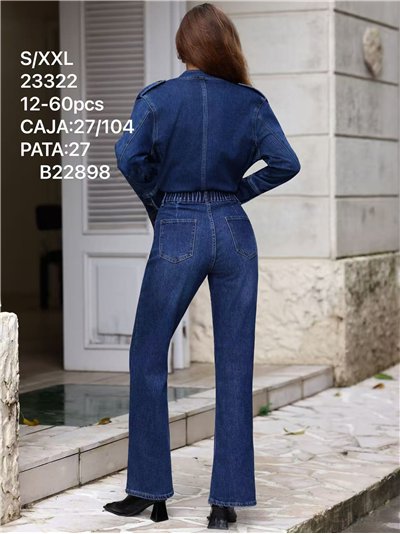 Calça jeans de perna larga azul índigo 2