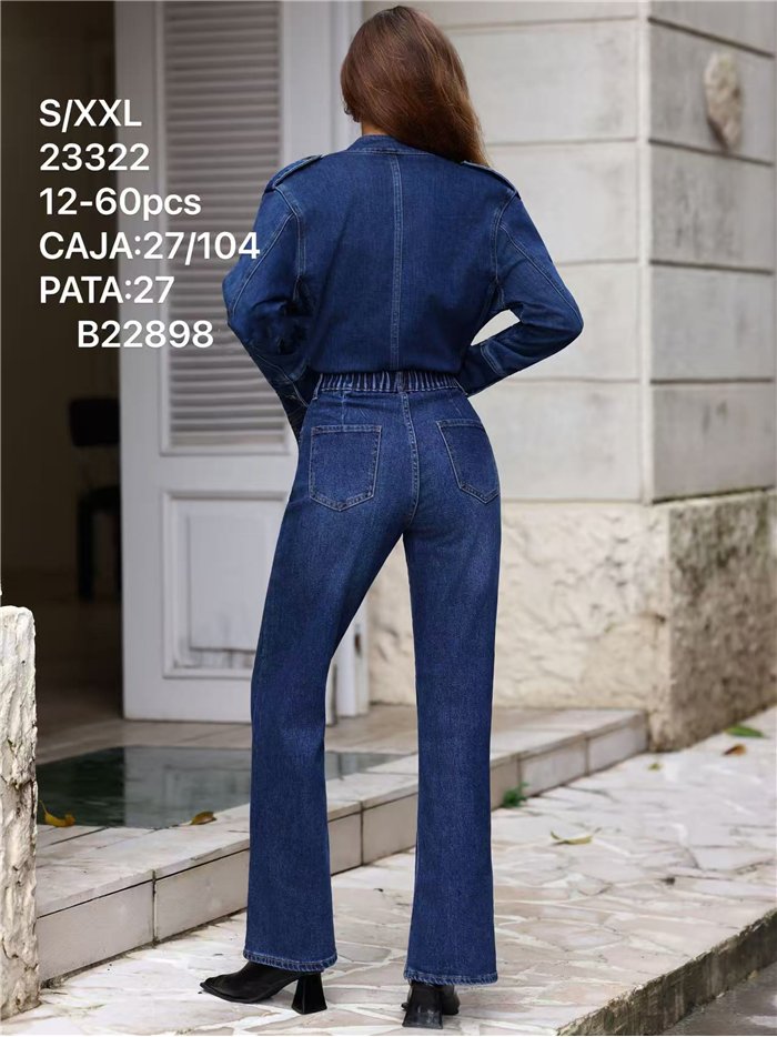 jeans a gamba larga blu indaco