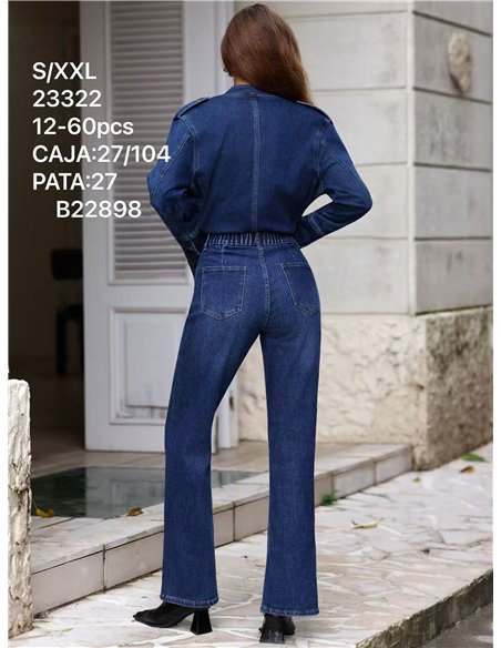 jeans a gamba larga blu indaco