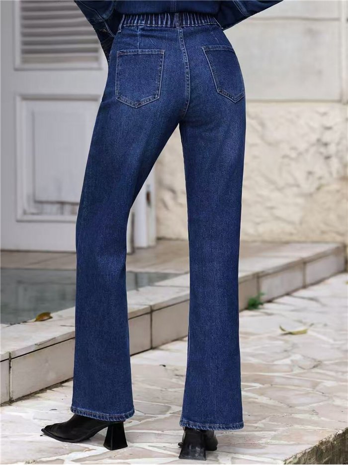 jeans a gamba larga blu indaco