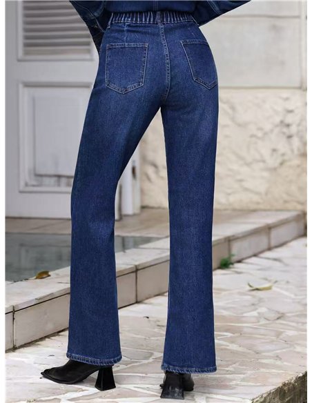 jeans a gamba larga blu indaco