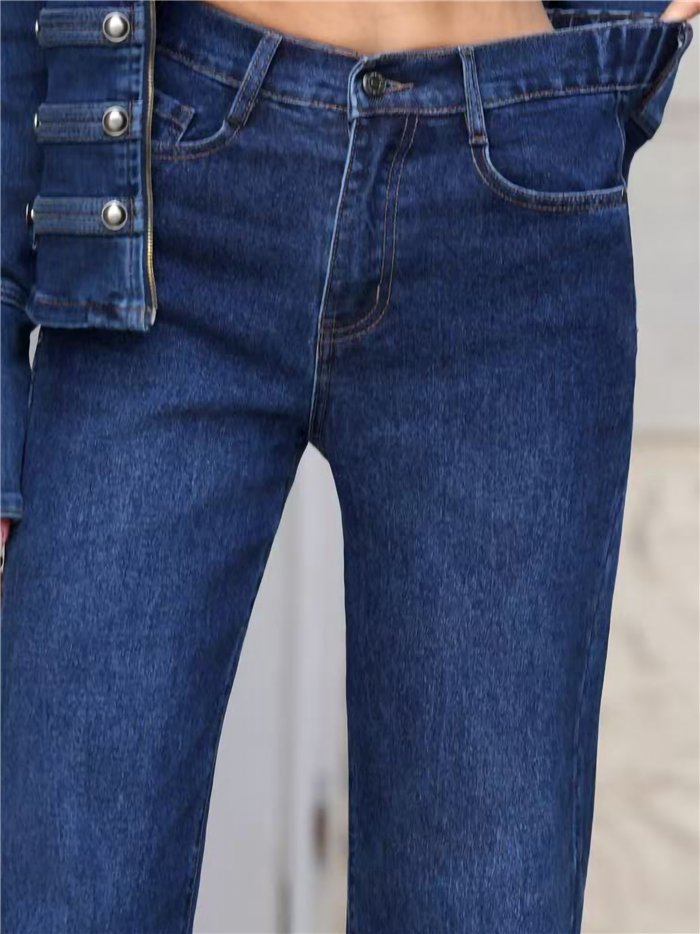 jeans a gamba larga blu indaco