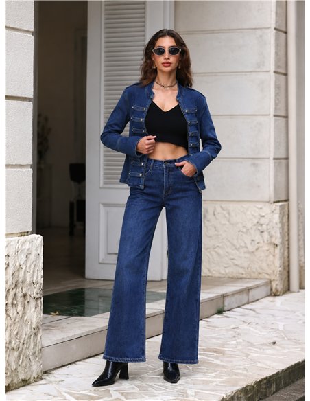 jeans a gamba larga blu indaco
