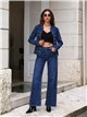 Dark indigo wide leg jeans