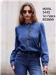 Ruffle front denim shirt