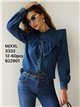 Statement ruffle denim shirt