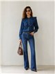 Statement ruffle denim shirt
