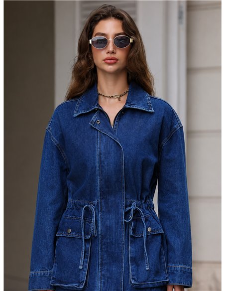 Verstellbare Utility-Jeansjacke