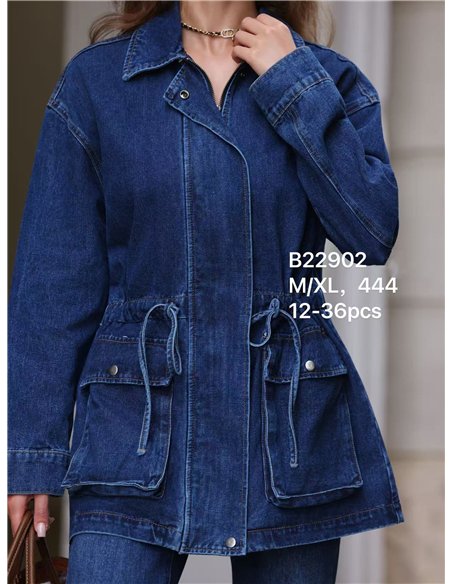 Verstellbare Utility-Jeansjacke