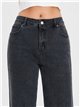 Jeans rectos gris lavado talla grande