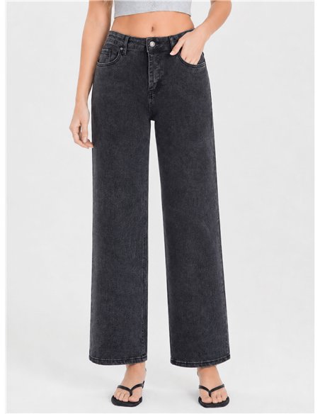Gerade geschnittene graue Jeans